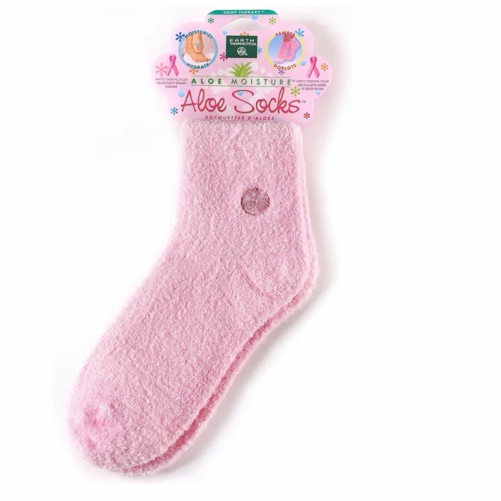 Earth Therapeutics Aloe Moisture Socks Pink, Spa Soft Hydrating Socks, One Size